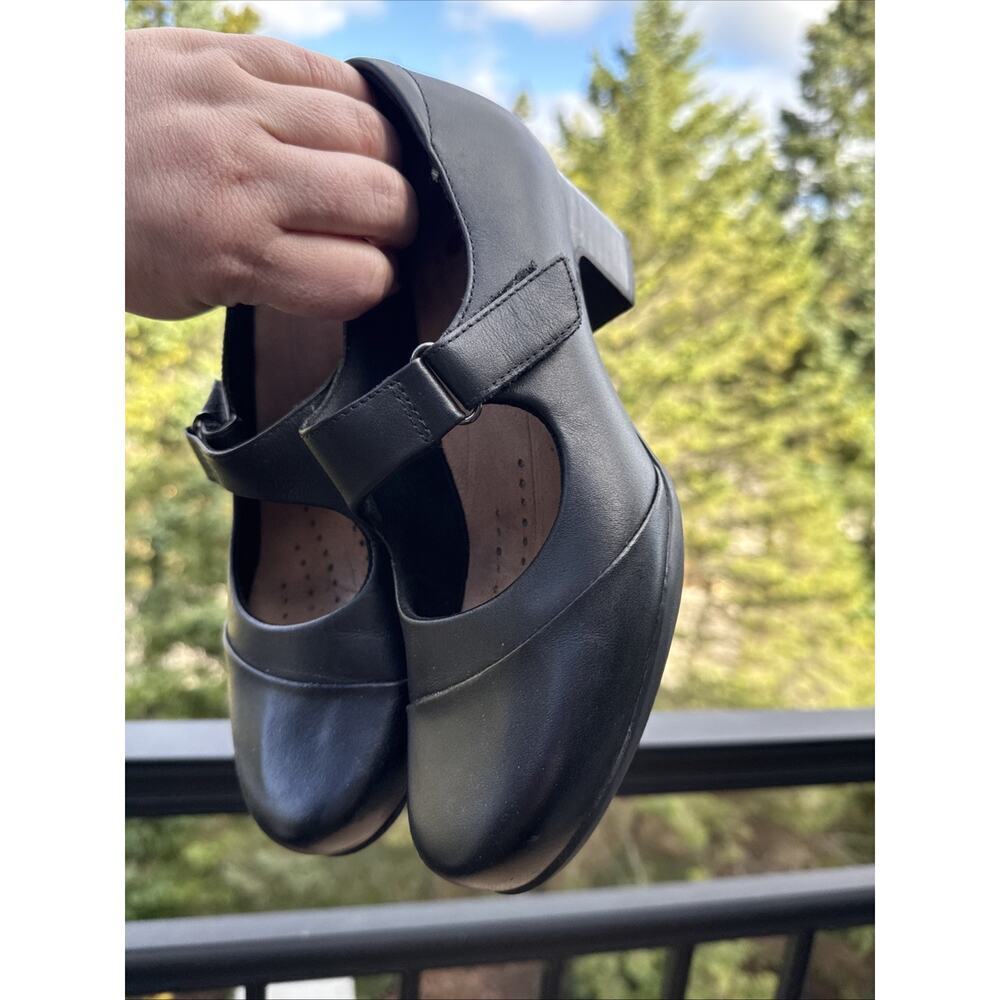 Clarks Women Rosalyn Wren Mary Jane Size 6 M Black Leather Block Heel EU 36 - Picture 10 of 16